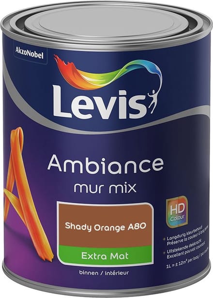 Levis - Ambiance Mur Extra Mat Mix - Shady Orange A80 - Mengverf - 1 L