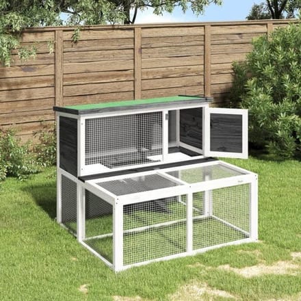 Maison Exclusive - Clapier gris 102x90x84,5 cm bois de pin massif
