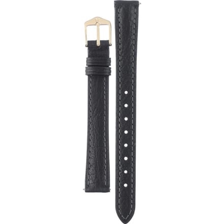 Hirsh Horlogeband Camelgrain Zwart - Leer - 13mm