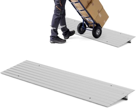 Aluminium Drempelhelling - Oprijplaat Drempel - Drempels Overbruggen - Modulaire Constructie - 86 cm - Zilver