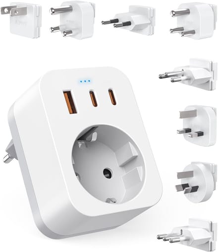 Solidchoice - Wereld Reisadapter met 8 Aansluitingen en USB-C