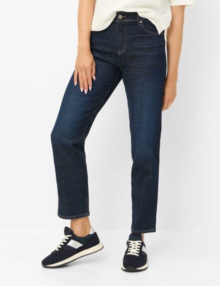 Brax Dames Jeans  Style MADISON S USED DARK BLUE, denim donkerblauw, maat 36