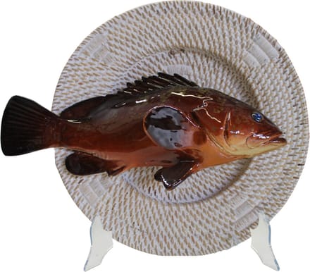 Cernia Multi Grande op een wit rotan bord, 27cm rond
