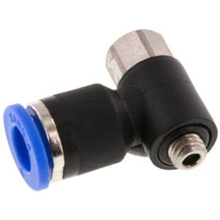 6mm x M 5 Elbow Messing/PA 66 Insteekfitting Buitendraad Binnendraad NBR [2 Stuks]
