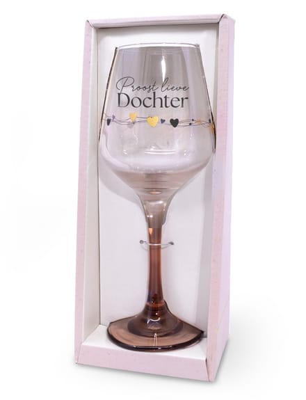 Sparkling wijnglas | Thema: Dochter | Inhoud: 350ml | Kleur: Roze