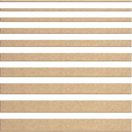 MDF HDF lijsten - Hout strips - Houtbewerking knutselen - Lasersnijden nauwkeurig - 100 cm lang - Onbehandeld