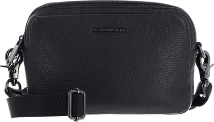 MANDARINA DUCK Leren Schoudertas Mellow Leather Crossbody Camera Bag Nero Zwart