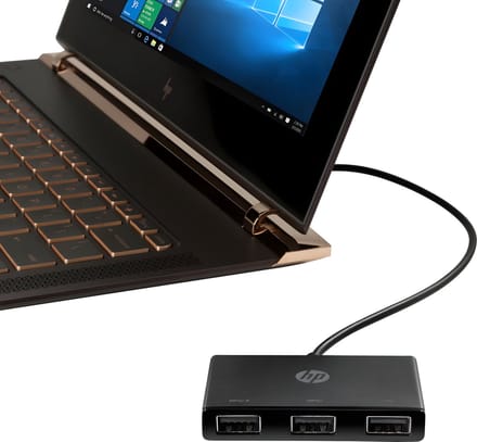 HP Inc. HP USB-C to USB-A - Hub - 3 x SuperSpeed USB 3.0 3 poorten USB-hub Met USB-C stekker Zwart