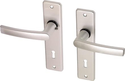 Wovar Deurkruk met schild aluminium blokmodel SL72 | Per Set