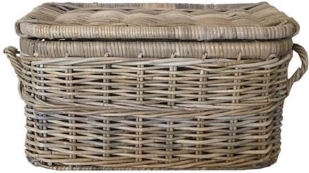 Rieten Mand Met Deksel - 50x28xH26 cm