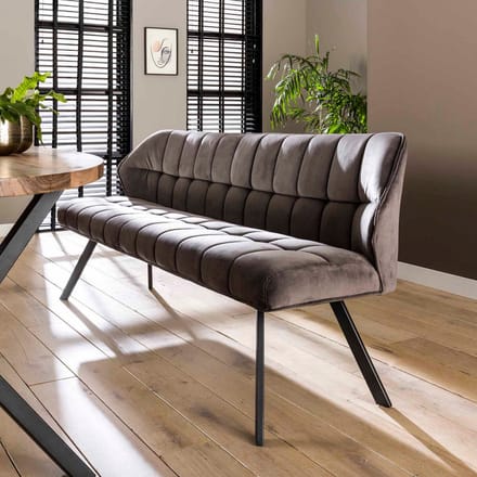 Fraaai - Ramon eetkamerbank 180 cm velvet antraciet