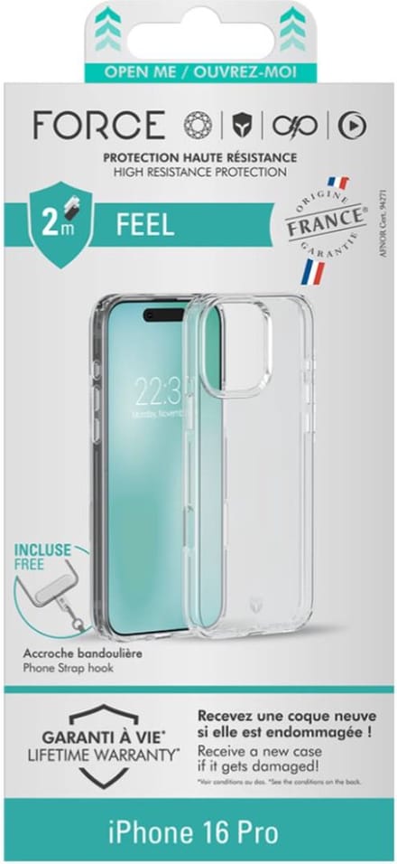 Force Case, Hoesje geschikt voor iPhone 16 Pro - Versterkt, Transparant
