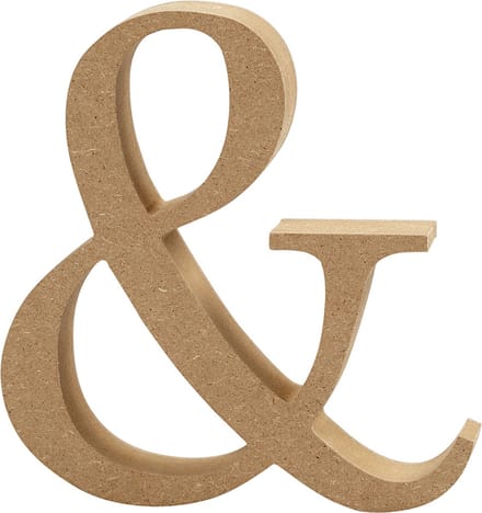 Symbool van MDF, &, H: 13 cm, dikte 2 cm, 1 stuk