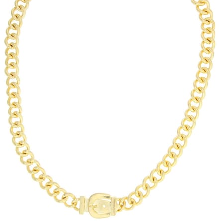 Behave - Lange ketting goudkleur met riemsluiting - Statement stijl