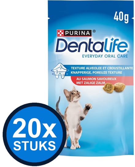 20x Dentalife - Kattensnack Zalm - Kattenvoer Snacks - 40 g