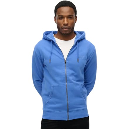 Superdry - Essential Logo Half Brushed Zip Hoodie - Heren - Hoodies