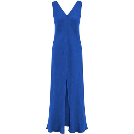 V-hals Jurk met Splitzoom Dames Haris Cotton Essentials
