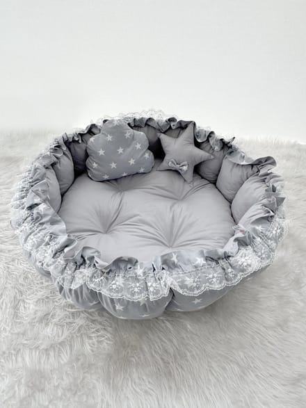 Baby Speelmat- Grijs Ster - 120 x 120 cm
