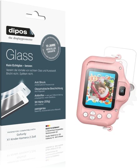 dipos – 2x Matte Pantserfolie geschikt voor Gofunly X1 Kinder Kamera 2 Zoll | 9H Screenprotector