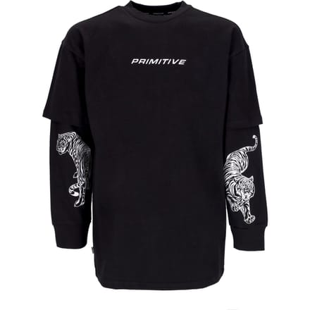 Hunter Two-fer L/s gebreid zwart heren-T-shirt met lange mouwen