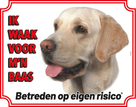 Waakbord 02 Labrador Blond 20x25cm