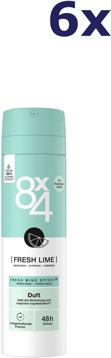 6x 8 x 4 Deospray - Fresh Lime 150 ml
