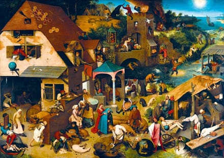 Bluebird Puzzle kunst puzzel Pieter Bruegel the Elder Netherlandish Proverbs 1000 stukjes.