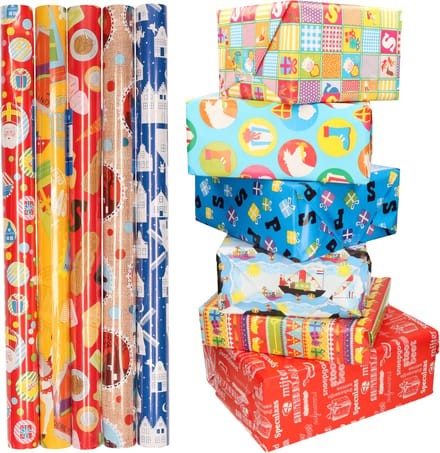 10x rollen Sinterklaas kadopapier/inpakpapier - cadeaupapier / inpakpapier