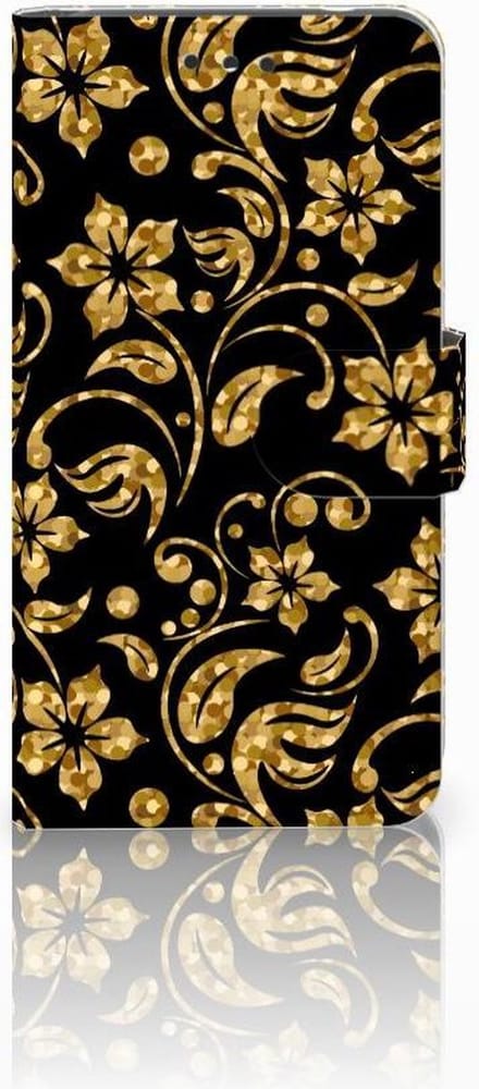 Nokia 2 Hoesje Gouden Bloemen