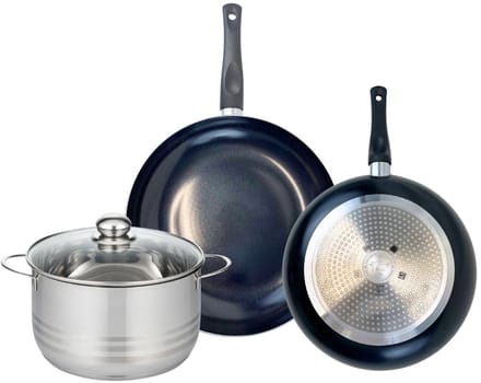 Set van 2 Koekenpannen 28 en 32 cm en 1 braadpan 24 cm Elo Prima Brillant