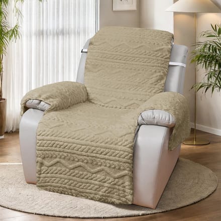Dernière Housse de Canapé Chivas Jacquard Coton Double Face Confortable Forme en T Housse de Fauteuil de Salon Extensible Single beige