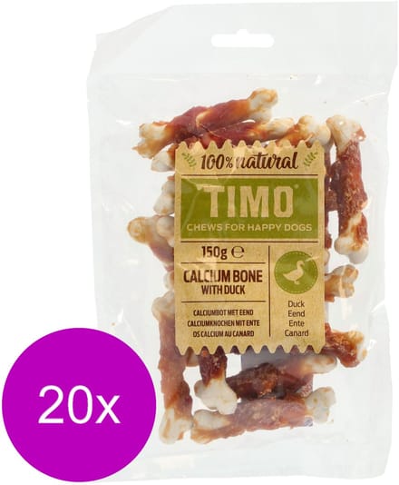 Timo Calciumbot Met Eend - Hondensnacks - 20 x Eend 150 g