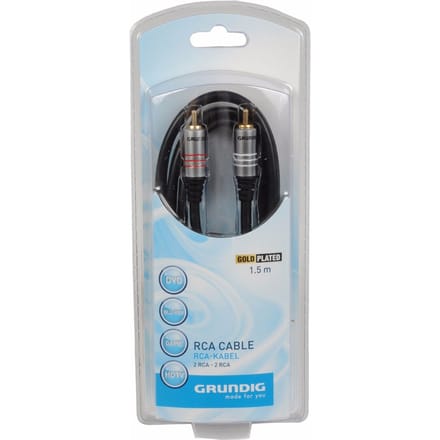 Grundig Premium RCA Stereo Kabel - Tulp - 1.5 Meter - Actie uitlopers inkoopprijs