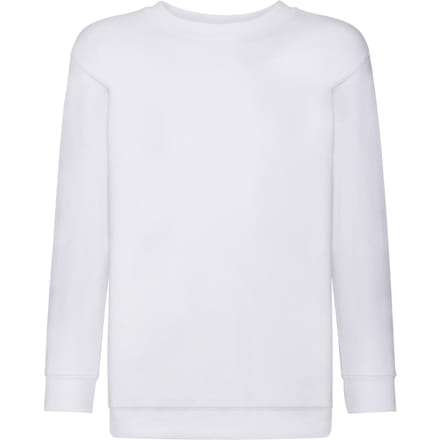 Fruit of the Loom - Kinder Classic Set-In Sweater - Wit - 122-128