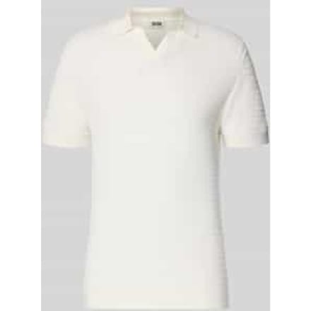 slim fit knitwear-poloshirt met structuurpatroon model 'BRAIAN'