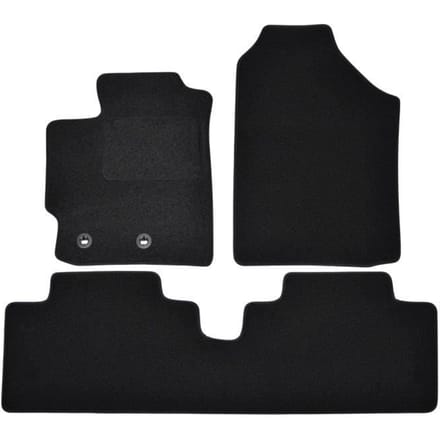 Tapis de sol - Toyota - Yaris 2011-2019 - Velours noir - 3 pièces - Antidérapant et imperméable
