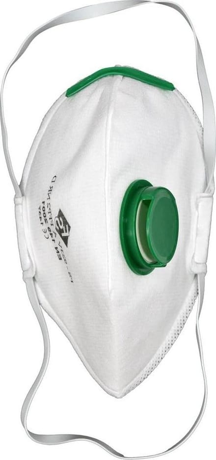 Wegwerp stofmasker - Ademhalingsbescherming - Stofvrij werken - Met ventiel - One size - Wit