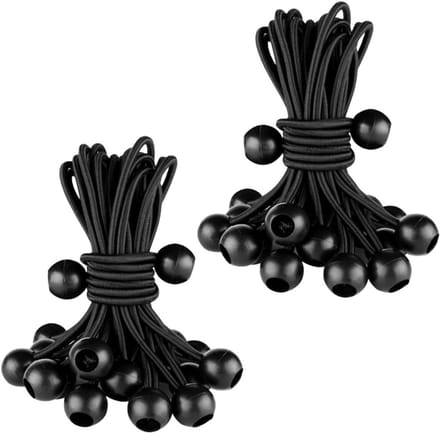 Solidchoice - Set van 20 Spanrubbers met Kogel voor Tenten en Gordijnen
