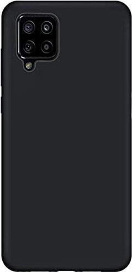 Solid hoesje Geschikt voor: Samsung Galaxy A12 Soft Touch Liquid Silicone Flexible TPU Rubber - Zwart
