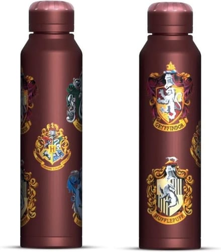 Harry Potter - "Colourful Crest" Slim Metalen Waterfles 530ml