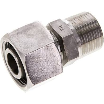 20S & 3/4'' NPT RVS Rechte Draaidoorvoer Buitendraad 400bar Verstelbaar ISO 8434-1