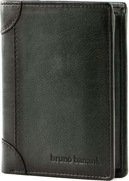 bruno banani Leren Portemonnee Wallet Black Zwart
