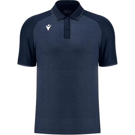 Macron Glory Aulos Polo Kinderen - Marine / Marine Gemeleerd | Maat: 7-8 Y