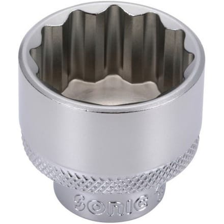 12-zijdige dop, 3/8" aandrijving, 13mm, 28mm lengte