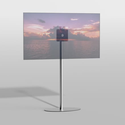 Cavus TV Vloerstatief ELLIPS 150 – geborsteld RVS - hoogte 150cm - VESA 200x200