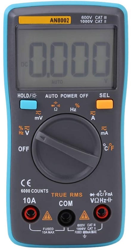 Digitale Multimeter True-RMS met 6000 Counts: AC/DC Spanning, Stroom en Weerstand Tester