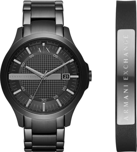 Armani Exchange AX7101 Geschenkset Herenhorloge met Armband 46 mm - Zwart