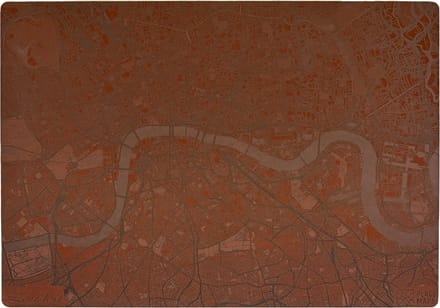 Place Maps Placemat Stadskaart Londen - Kunstleer - Kastanjebruin - 1 Stuk