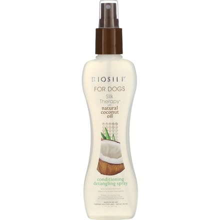 Biosilk, Silk Therapy, Conditionerende Ontwarrende Spray met Natuurlijke Kokosolie, voor Honden, 7 fl oz (207 ml) white