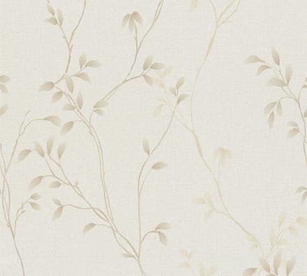 FIJNE BLAADJES BEHANG | Linnenlook - Beige Creme Bruin - A.S. Création Pure Elegance